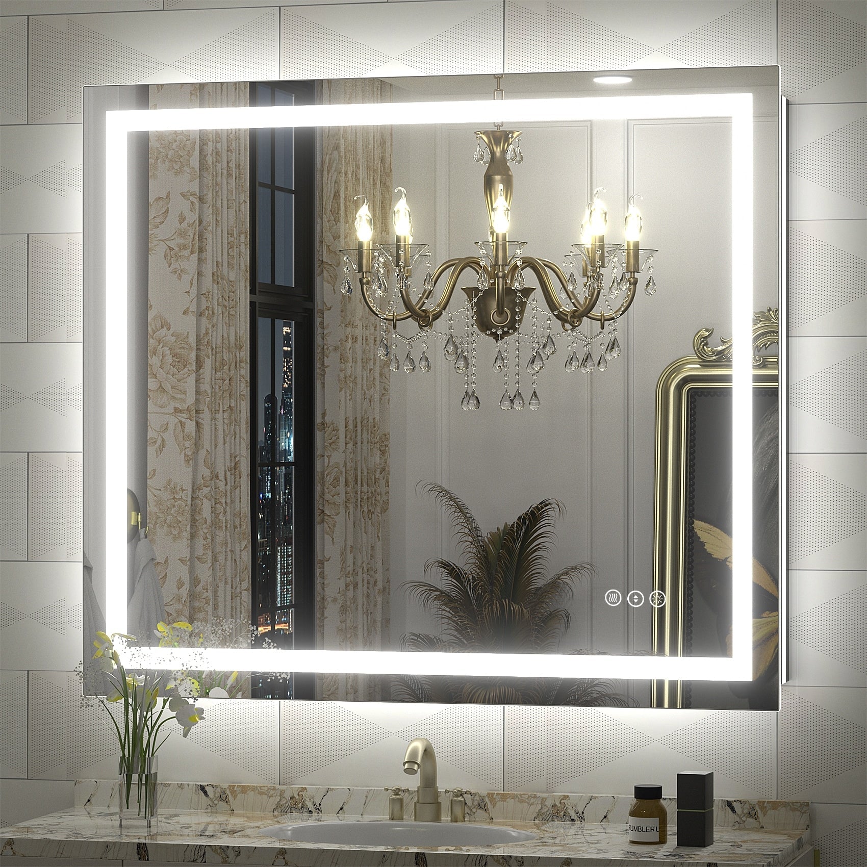 Miroir de salle de bain LED antibuée ultra-lumineux KIOTEE avec rétroéclairage et éclairage frontal Garantie 3 ans