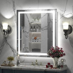 Miroir de salle de bain LED antibuée ultra-lumineux KIOTEE avec rétroéclairage et éclairage frontal Garantie 3 ans