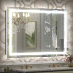 Miroir de salle de bain LED antibuée ultra-lumineux KIOTEE avec rétroéclairage et éclairage frontal Garantie 3 ans