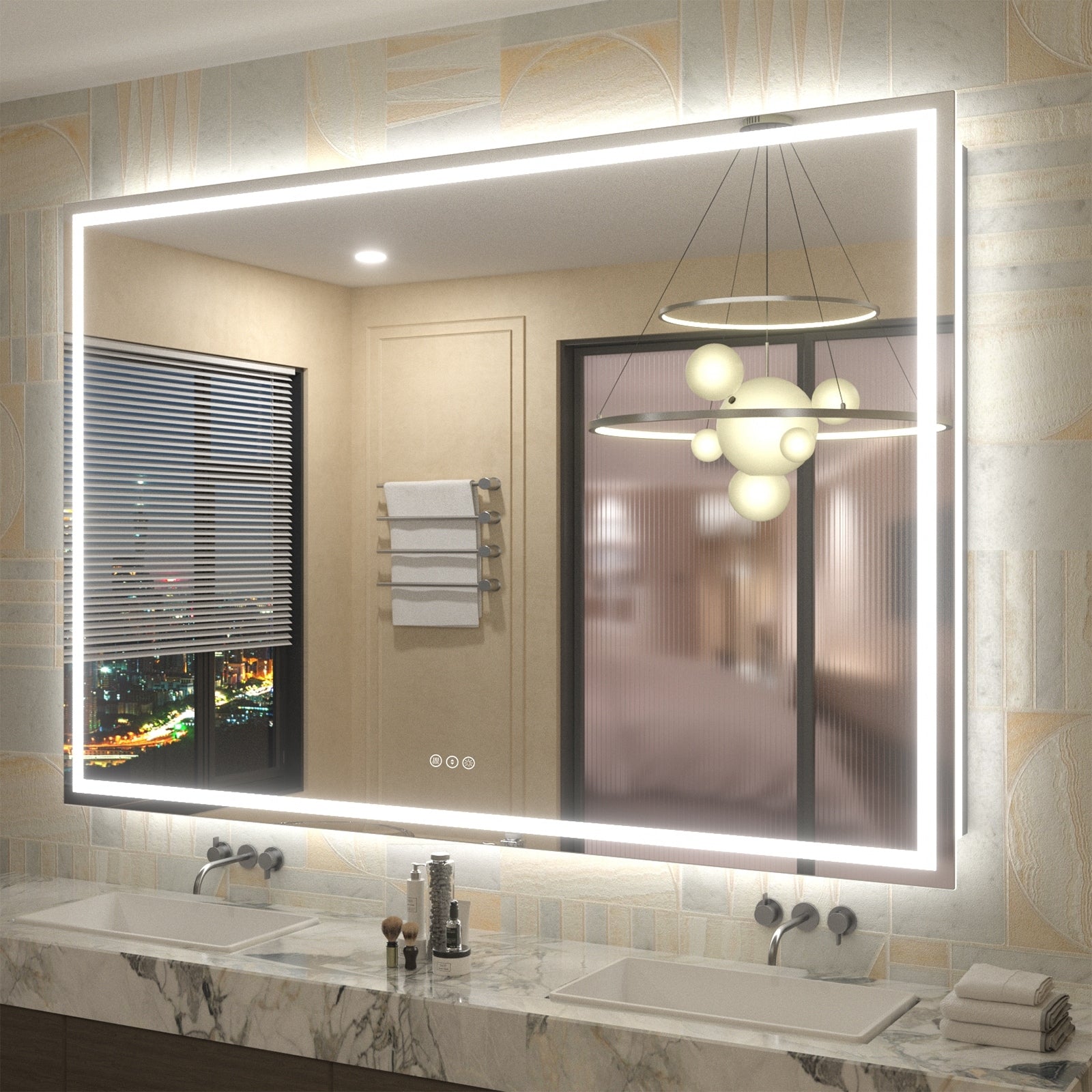 Miroir de salle de bain LED antibuée ultra-lumineux KIOTEE avec rétroéclairage et éclairage frontal Garantie 3 ans