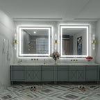 Miroir de salle de bain LED antibuée ultra-lumineux KIOTEE avec rétroéclairage et éclairage frontal Garantie 3 ans
