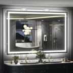 Miroir de salle de bain LED antibuée ultra-lumineux KIOTEE avec rétroéclairage et éclairage frontal Garantie 3 ans