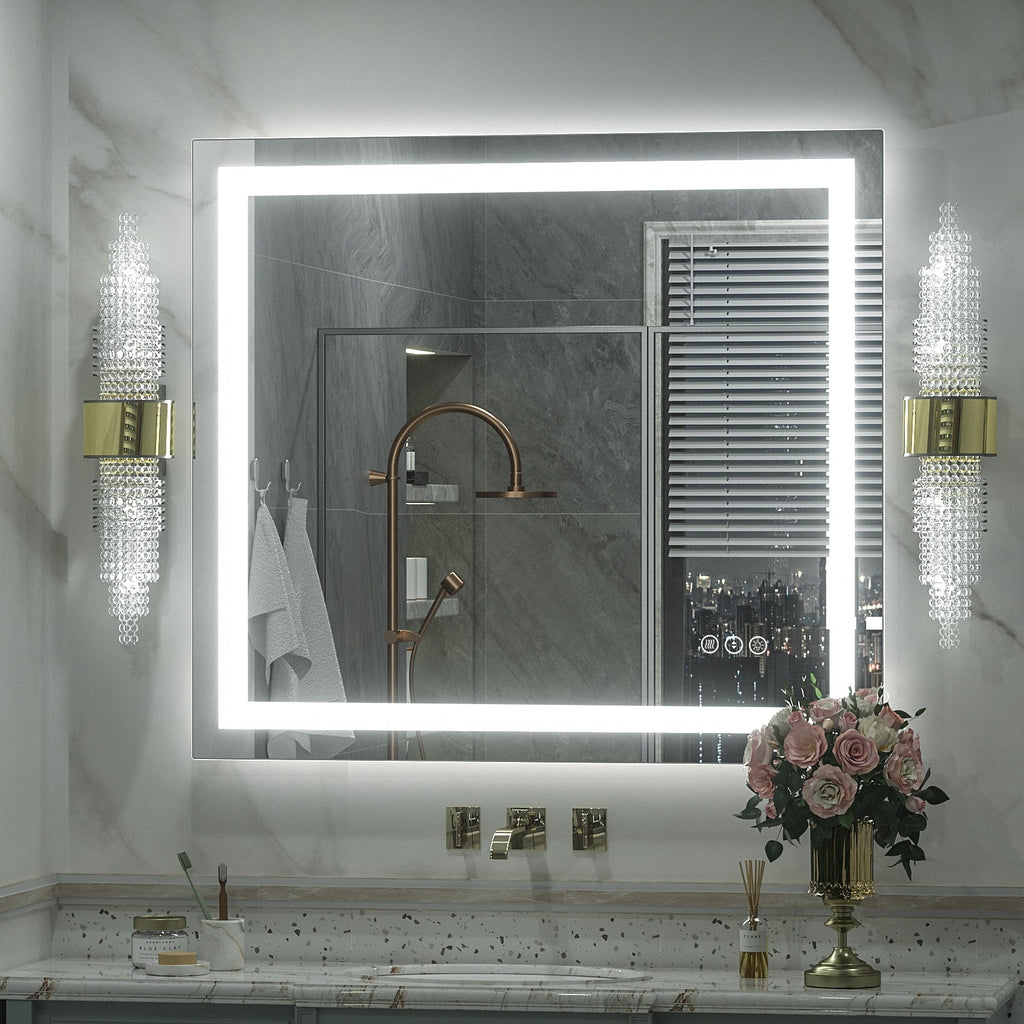Miroir de salle de bain LED antibuée ultra-lumineux KIOTEE avec rétroéclairage et éclairage frontal Garantie 3 ans