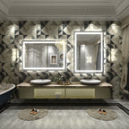 Miroir de salle de bain LED antibuée ultra-lumineux KIOTEE avec rétroéclairage et éclairage frontal Garantie 3 ans