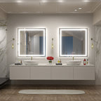 Miroir de salle de bain LED antibuée ultra-lumineux KIOTEE avec rétroéclairage et éclairage frontal Garantie 3 ans