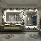 Miroir de salle de bain LED antibuée ultra-lumineux KIOTEE avec rétroéclairage et éclairage frontal Garantie 3 ans