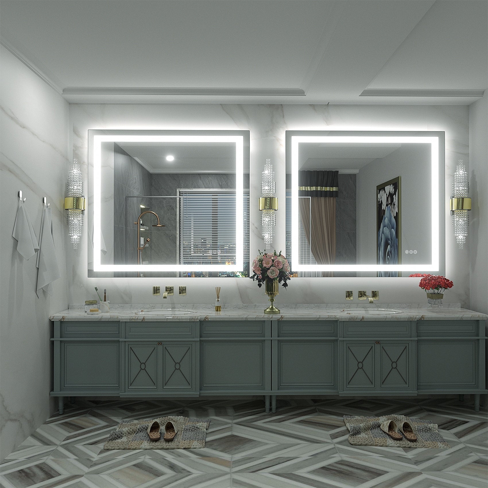 Miroir de salle de bain LED antibuée ultra-lumineux KIOTEE avec rétroéclairage et éclairage frontal Garantie 3 ans