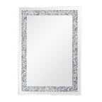 Miroir mural décoratif rectangulaire en cristal argenté KOHROS