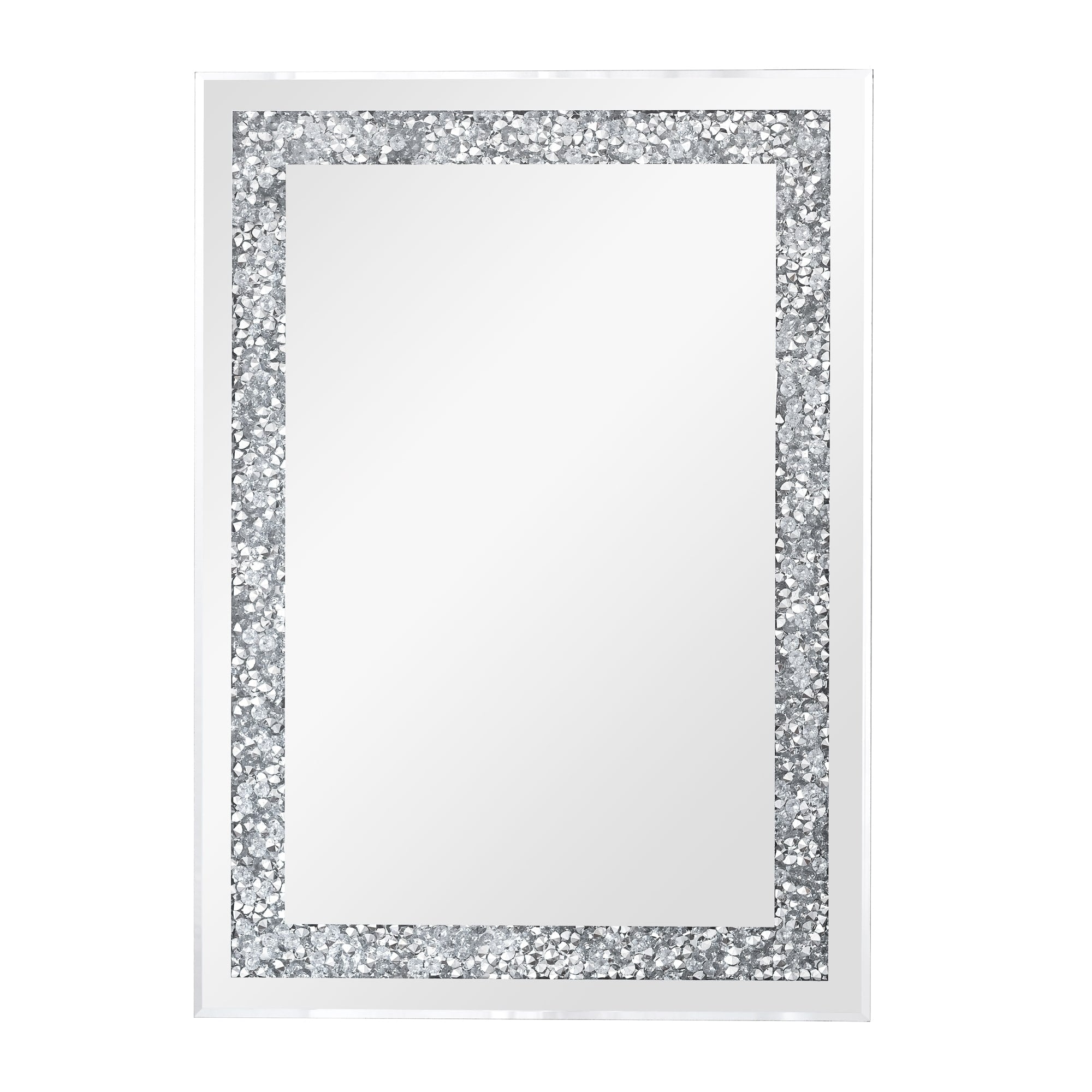 Miroir mural décoratif rectangulaire en cristal argenté KOHROS