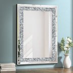 Miroir mural décoratif rectangulaire en cristal argenté KOHROS