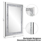 Miroir mural décoratif rectangulaire en cristal argenté KOHROS