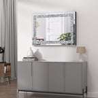 Miroir mural décoratif rectangulaire en cristal argenté KOHROS