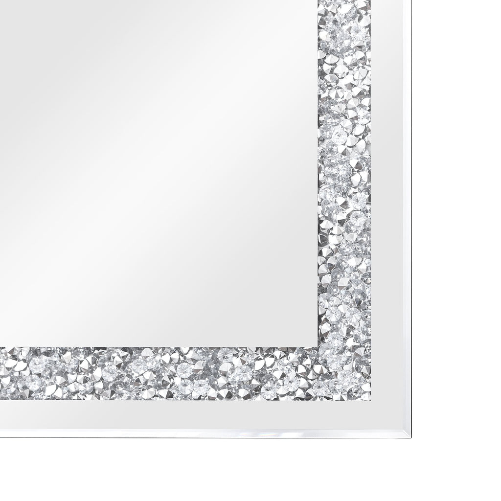 Miroir mural décoratif rectangulaire en cristal argenté KOHROS