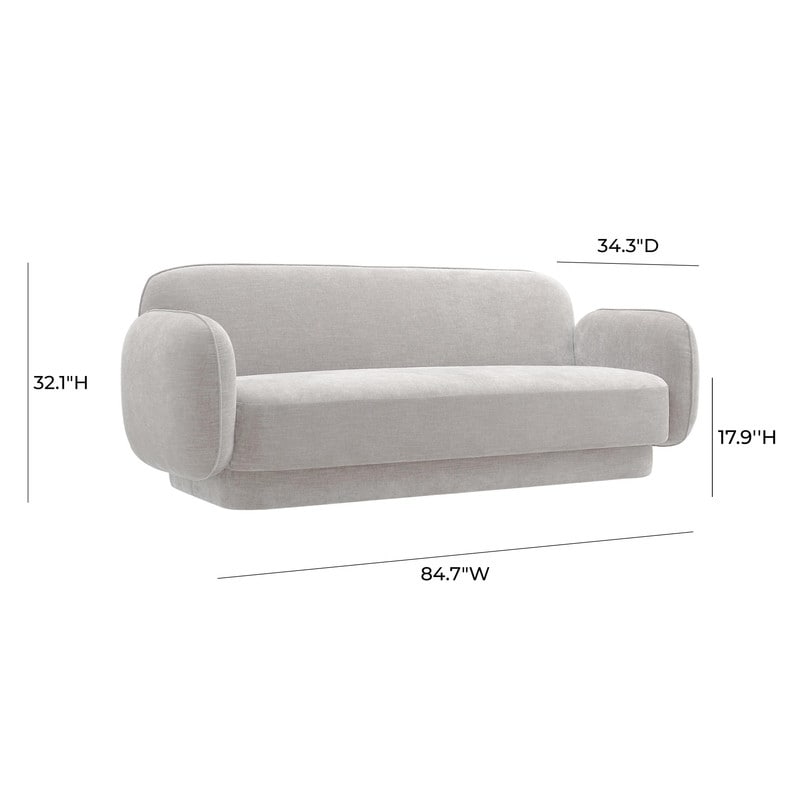 Canapé Kandor en velours texturé - 84,7 L x 34,3 P x 32,1 H