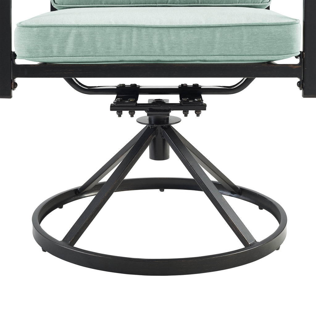Ensemble de salle à manger rond en métal Crosley Kaplan 5 pièces : table et 4 chaises pivotantes