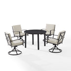 Ensemble de salle à manger rond en métal Crosley Kaplan 5 pièces : table et 4 chaises pivotantes