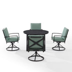 Ensemble de salle à manger rond en métal Crosley Kaplan 5 pièces : table et 4 chaises pivotantes