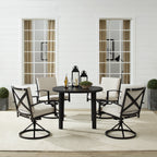 Ensemble de salle à manger rond en métal Crosley Kaplan 5 pièces : table et 4 chaises pivotantes