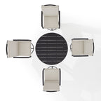 Ensemble de salle à manger rond en métal Crosley Kaplan 5 pièces : table et 4 chaises pivotantes
