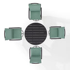 Ensemble de salle à manger rond en métal Crosley Kaplan 5 pièces : table et 4 chaises pivotantes