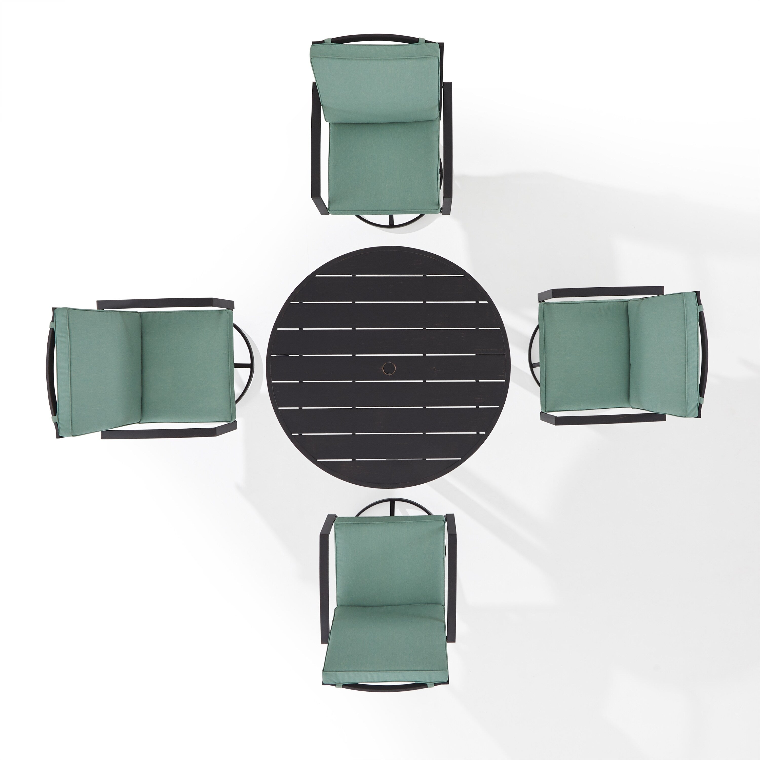 Ensemble de salle à manger rond en métal Crosley Kaplan 5 pièces : table et 4 chaises pivotantes