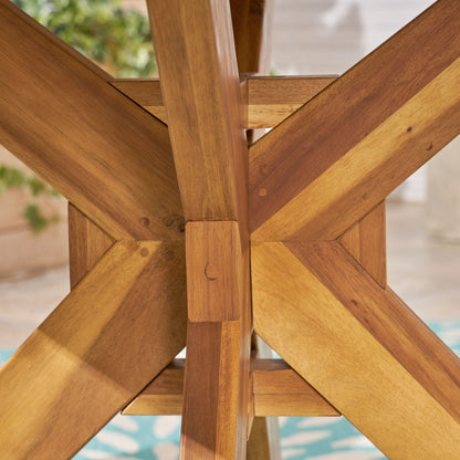 Ensemble de salle à manger d'extérieur Karen en acacia, cinq pièces, par Christopher Knight Home