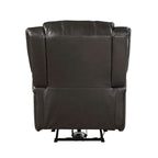 Fauteuil d'appoint inclinable électrique Karena de 96 cm, similicuir marron, bois massif