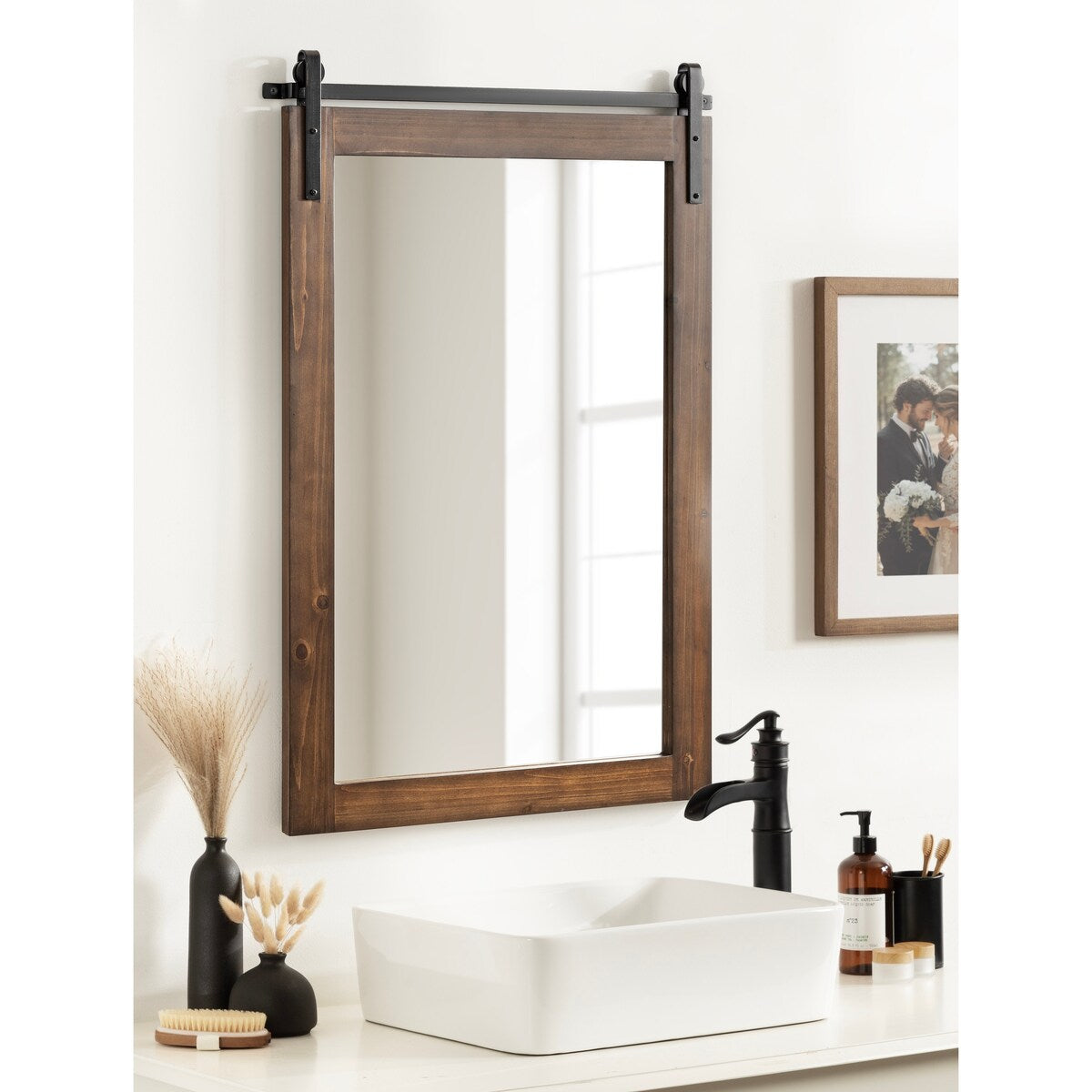 Miroir mural rectangulaire rustique Kate et Laurel Cates