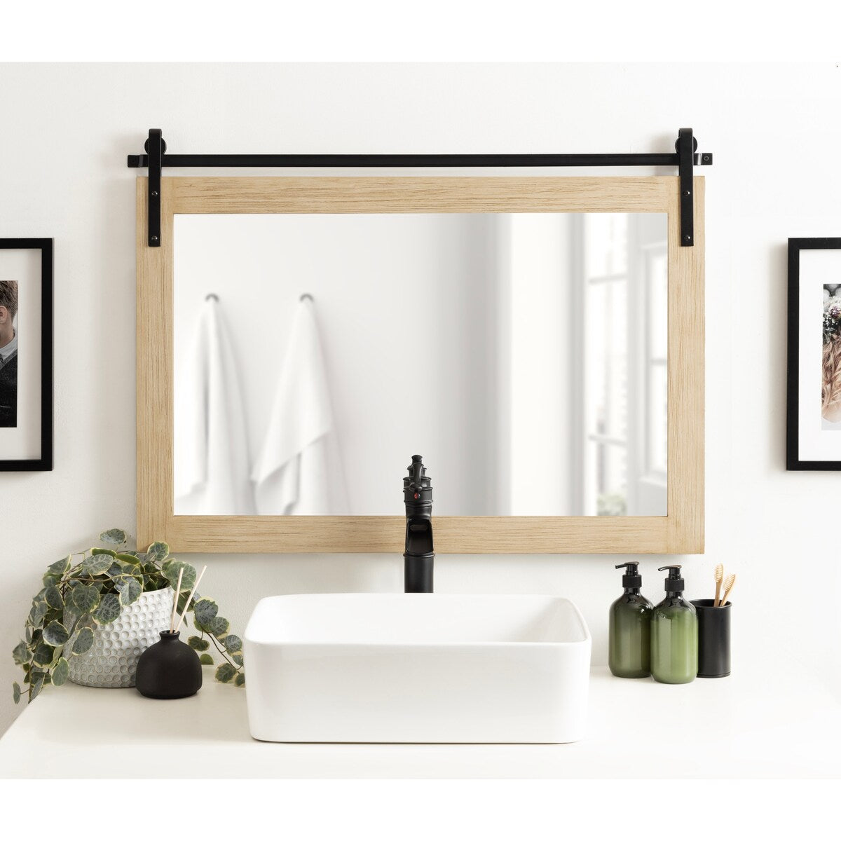 Miroir mural rectangulaire rustique Kate et Laurel Cates