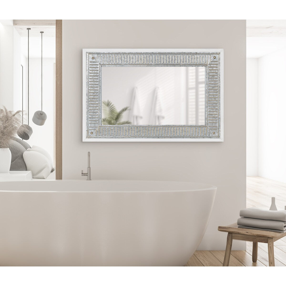 Miroir mural en bois et métal Kate et Laurel Deely