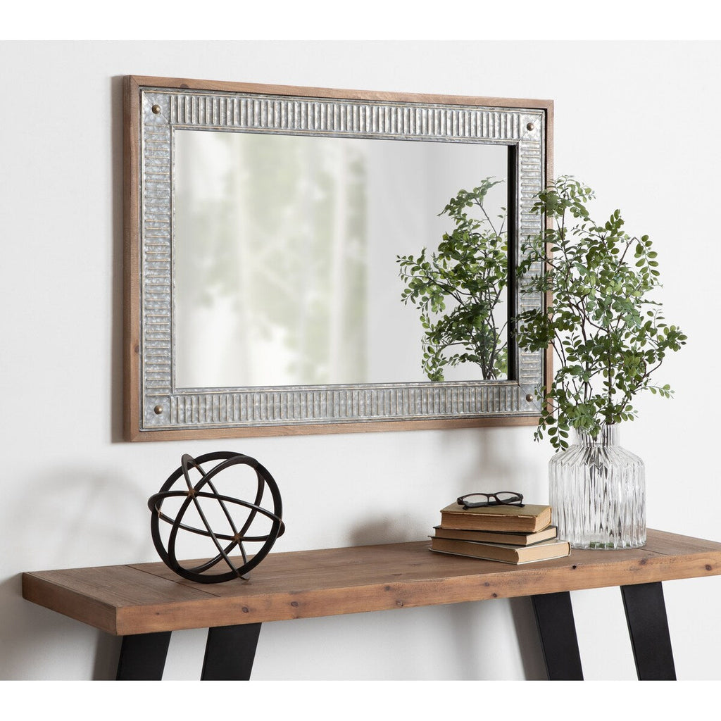 Miroir mural en bois et métal Kate et Laurel Deely