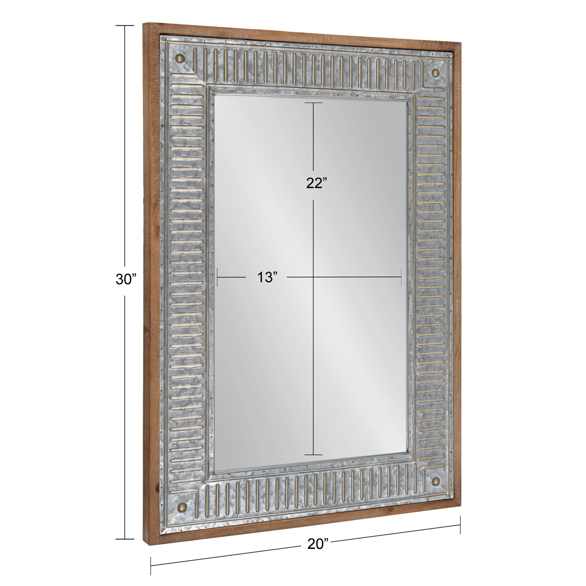 Miroir mural en bois et métal Kate et Laurel Deely