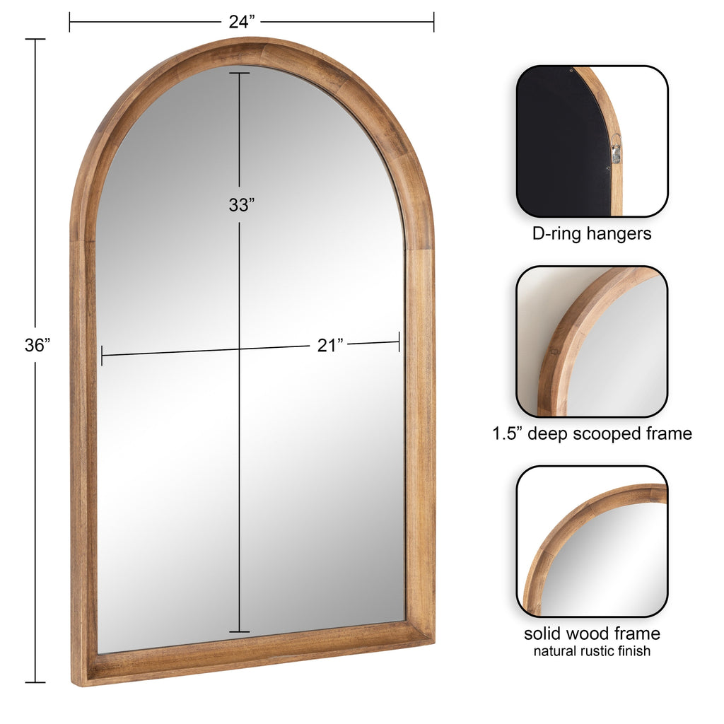 Miroir mural en bois Arch de Kate et Laurel Hatherleigh