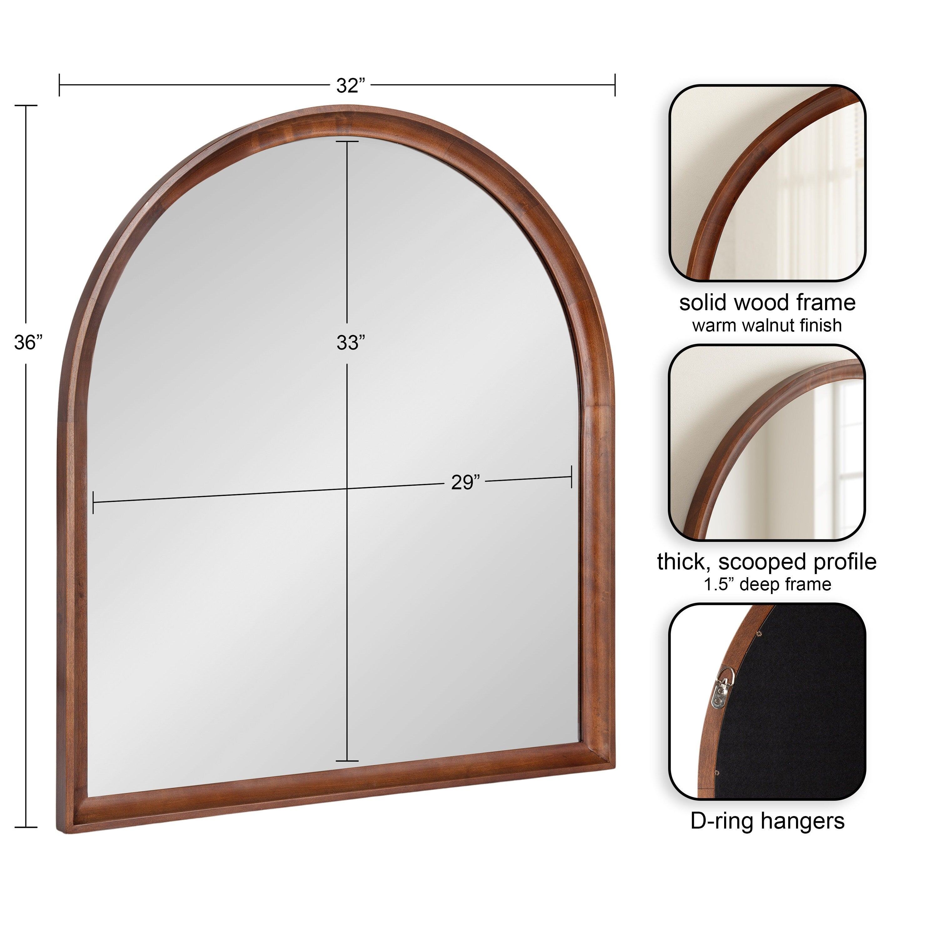 Miroir mural en bois Arch de Kate et Laurel Hatherleigh