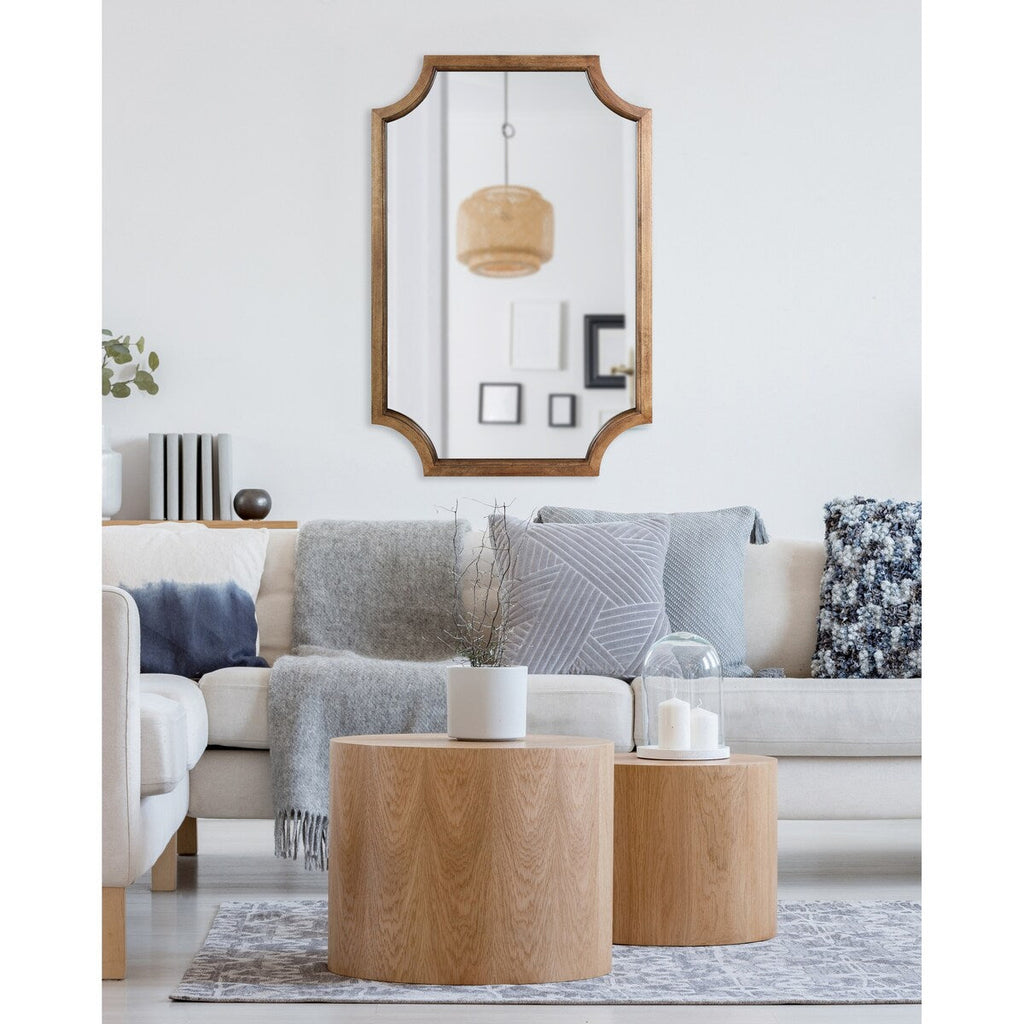 Miroir encadré en bois festonné Kate et Laurel Hogan
