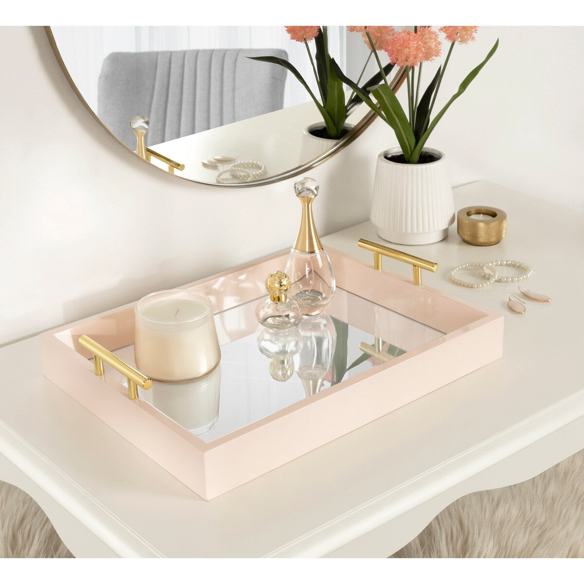 Plateau décoratif avec poignée en métal Kate et Laurel Lipton