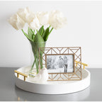 Plateau décoratif rond Kate et Laurel Lipton avec poignées en métal
