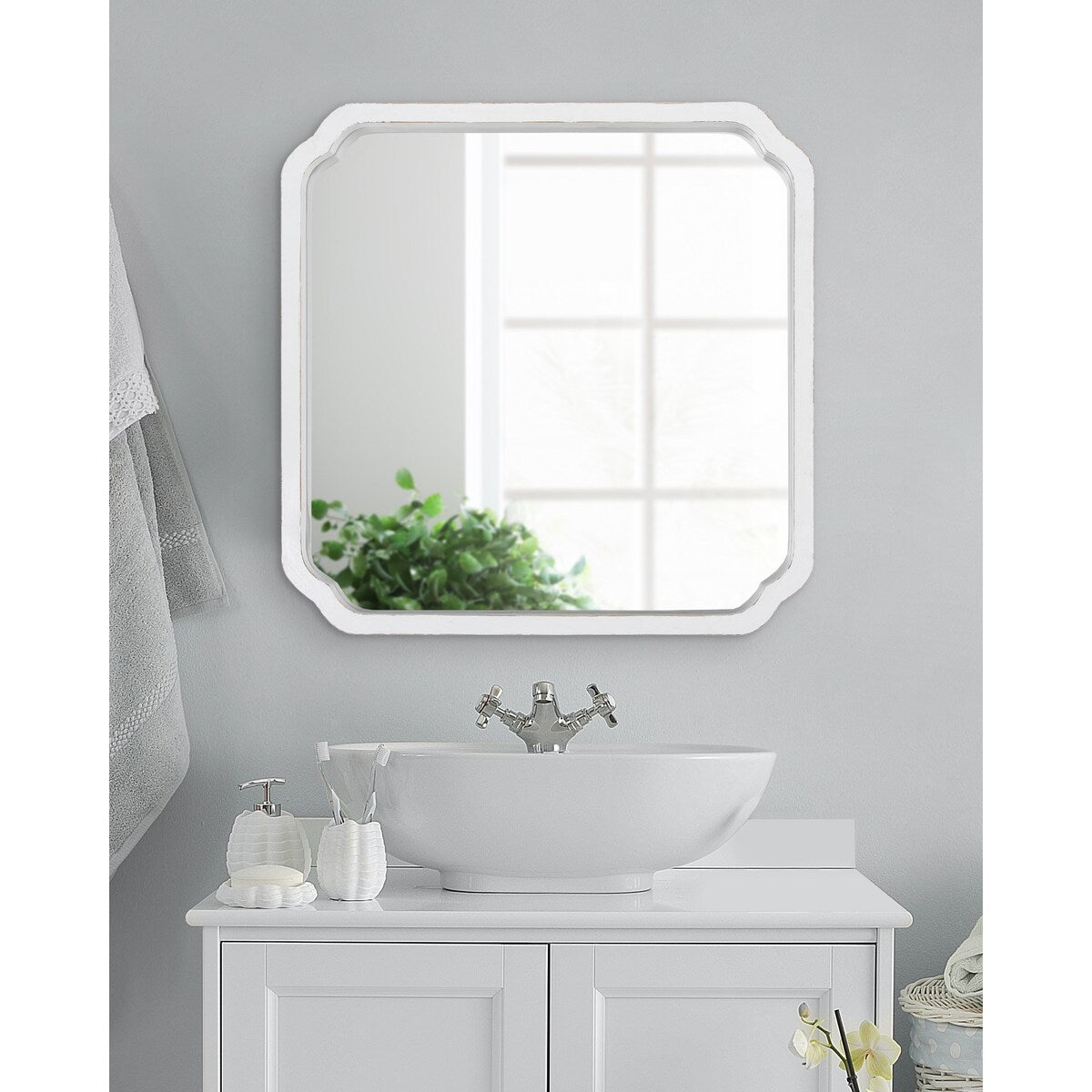 Miroir mural carré en bois Kate et Laurel Marston