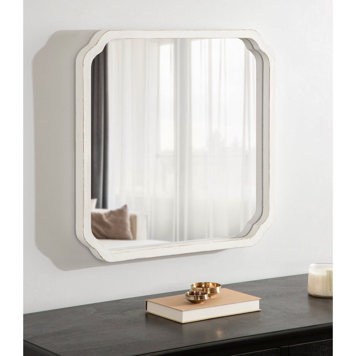 Miroir mural carré en bois Kate et Laurel Marston