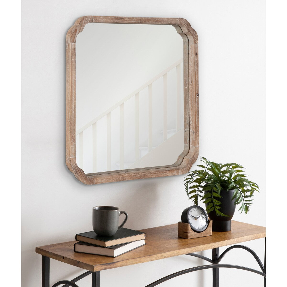 Miroir mural carré en bois Kate et Laurel Marston
