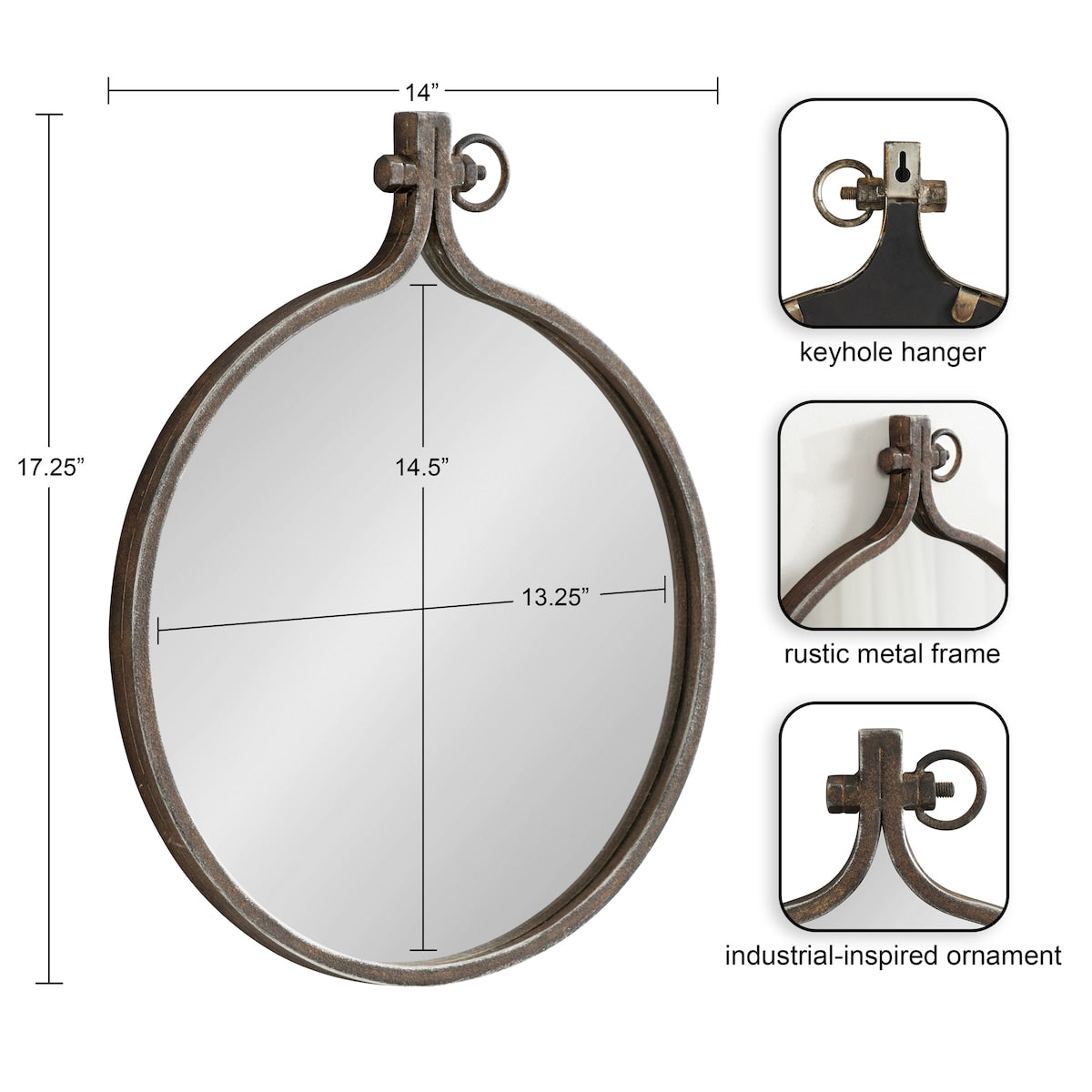 Miroir mural rond Kate et Laurel Yitro