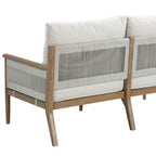 Ensemble de conversation de patio 3 pièces Kayden Bohemian, causeuse et chaises d'extérieur avec cadre en bois d'acacia massif