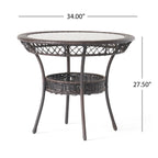 Ensemble de salle à manger d'extérieur Kendricks 5 pièces en osier avec coussins par Christopher Knight Home