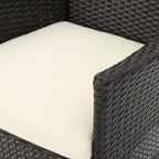 Ensemble de salle à manger d'extérieur Kendricks 5 pièces en osier avec coussins par Christopher Knight Home