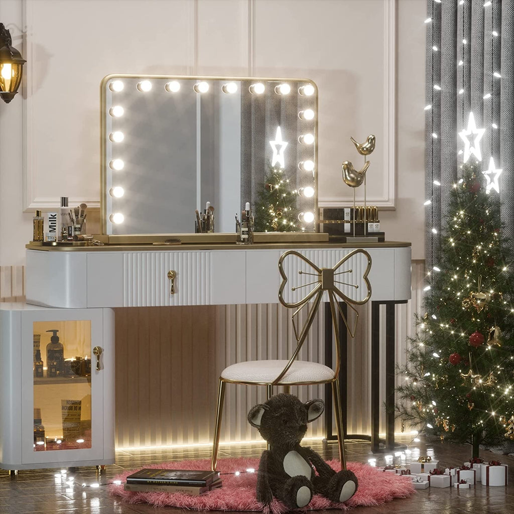 Miroir de maquillage Hollywood Keonjinn à LED avec 15/18 lumières LED