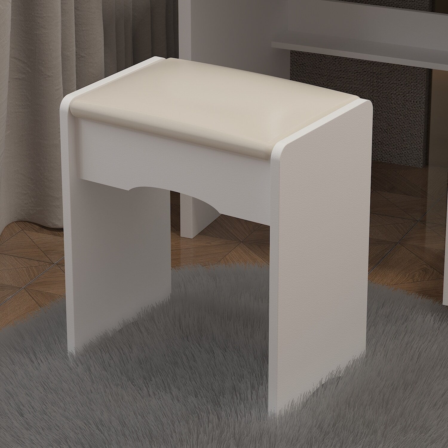 Kerrogee Makeup Vanity Set with Adjustable Lighted Mirror & Stool - 39.4L x 19.7W x 53.5H
