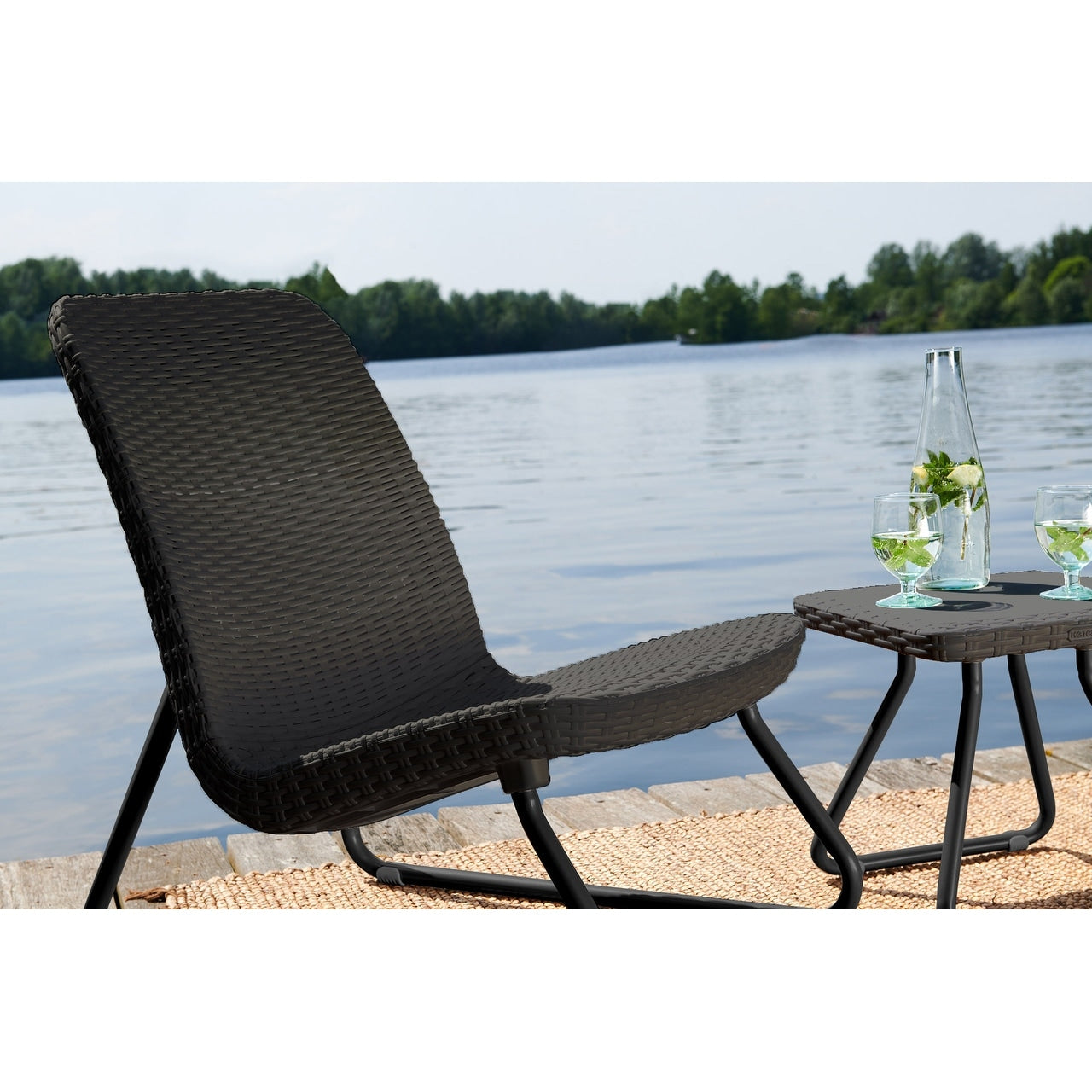 Ensemble de 3 chaises et table de conversation d'extérieur toutes saisons Keter Rio