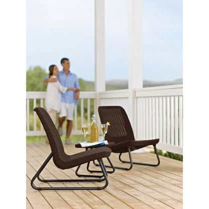 Ensemble de 3 chaises et table de conversation d'extérieur toutes saisons Keter Rio
