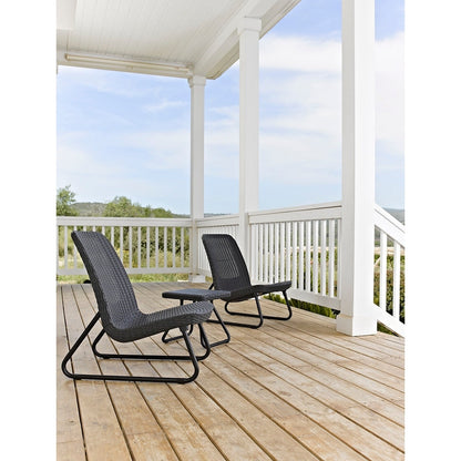 Ensemble de 3 chaises et table de conversation d'extérieur toutes saisons Keter Rio
