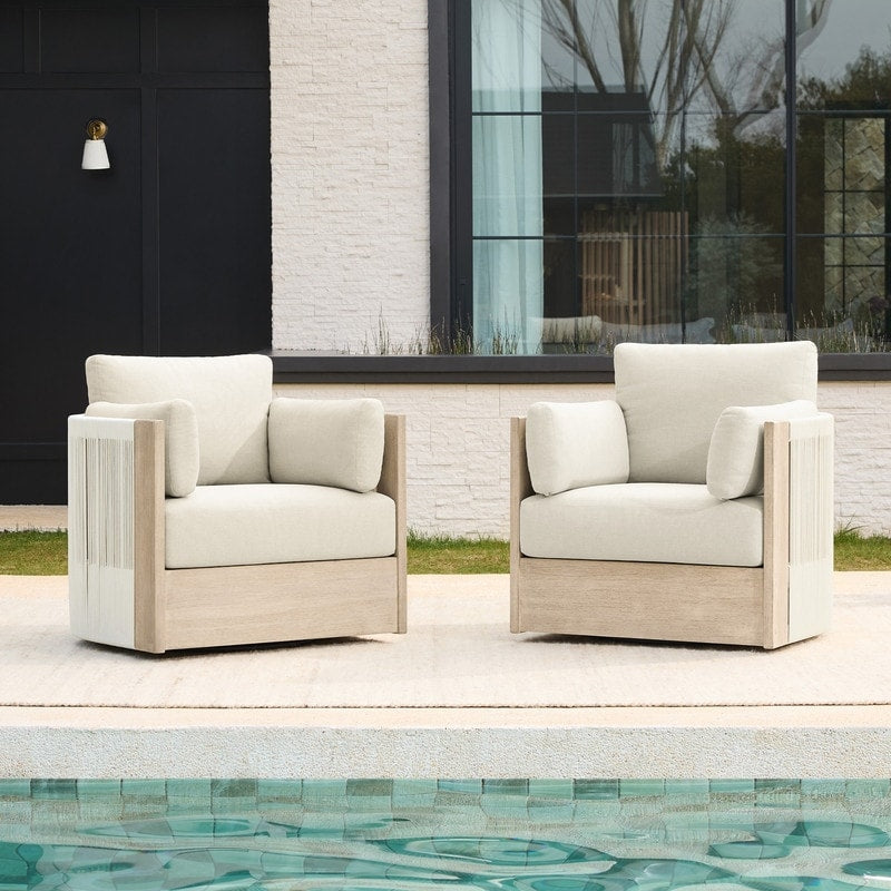 Chaise pivotante Khloe pour meubles de jardin en bois